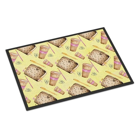 Carolines Treasures Watercolor Coffee and Journal Indoor or Outdoor Mat, 24 x 36 in. BB7537JMAT
